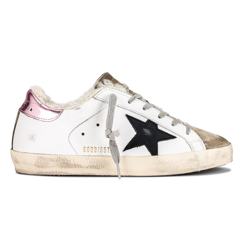 Golden Goose Superstar Shearling Sneaker White, Pink, Black NIB - Picture 1 of 13